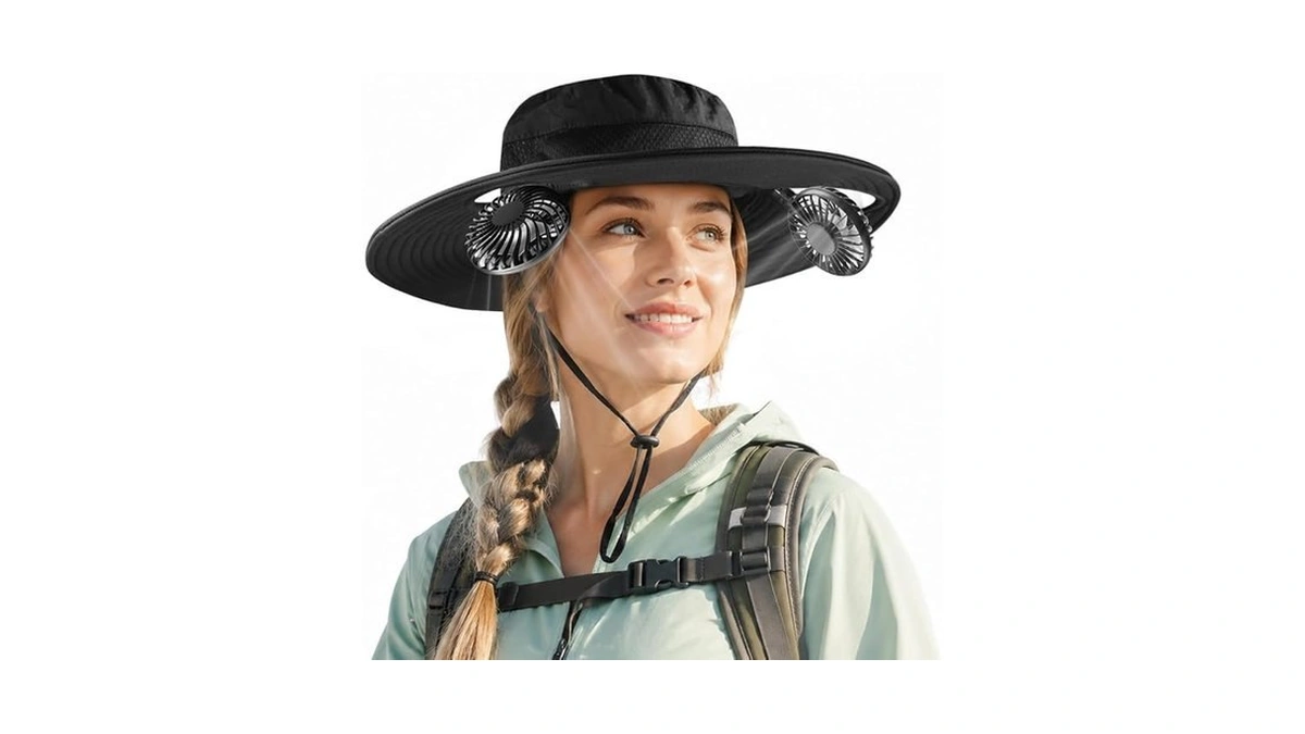 Yiqrgad 2-in-1 Sun Hat With Detachable Neck Fan, Upf 50+