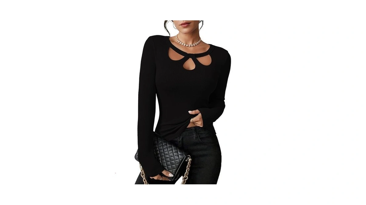 Cute Tops For Women Long Sleeve Shirts Crew Neck Stretchy