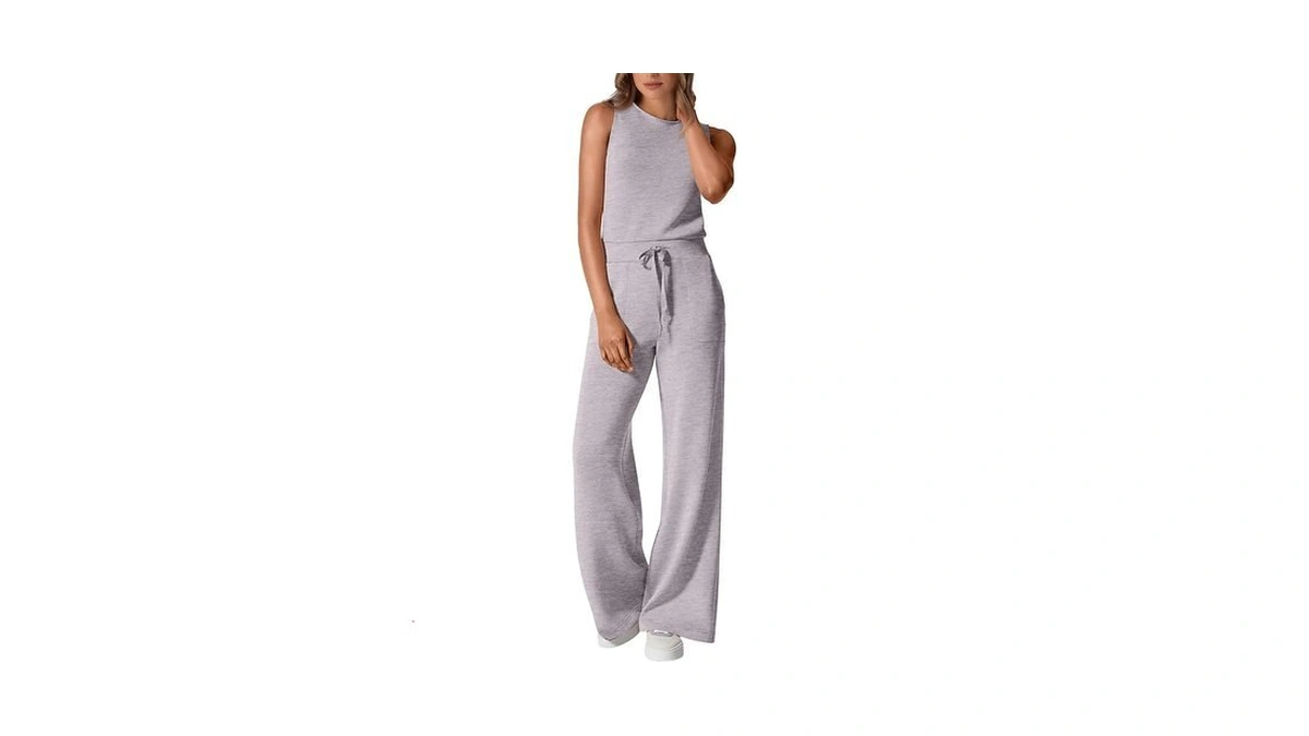 Prettygarden Jumpsuits For Women Casual 2026 Summer Sleeveless Wide Leg
