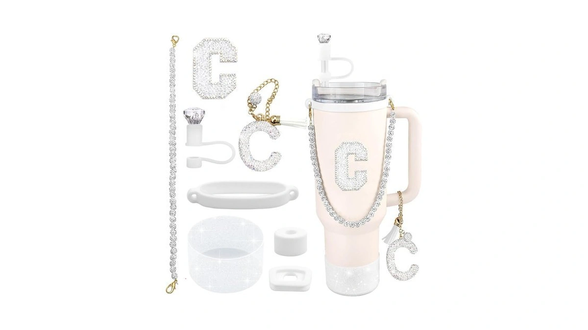 Hpebl 8pcs White For Stanley Cup Accessories 30/40 Oz Silver