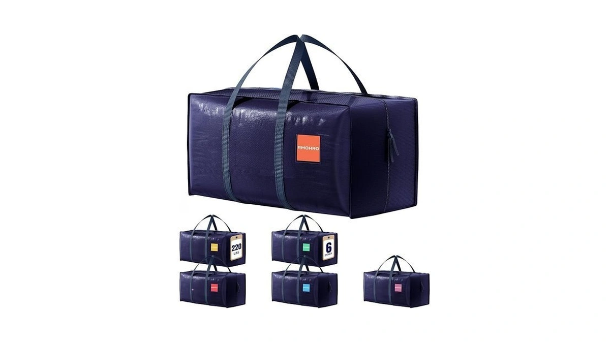 Rmohro 6 Pack Moving Bags Heavy Duty 210gsm With Full-open