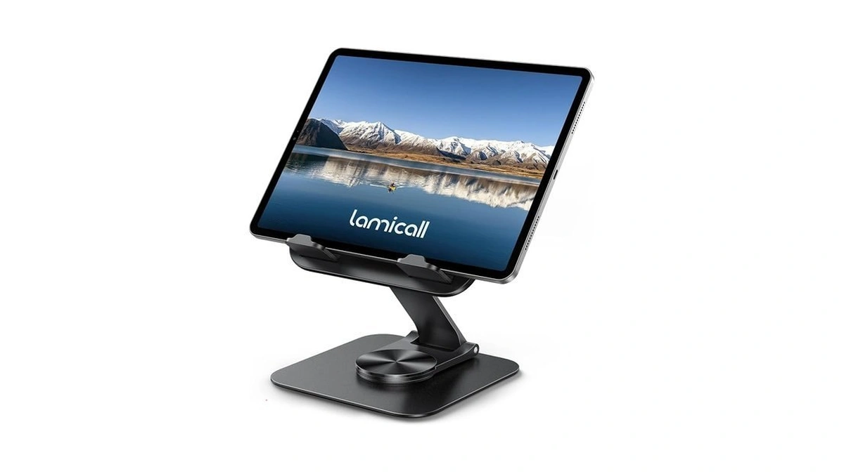 Lamicall Adjustable Ipad Stand For Desk - [ultra-slim Foldable][360°rotation Base]