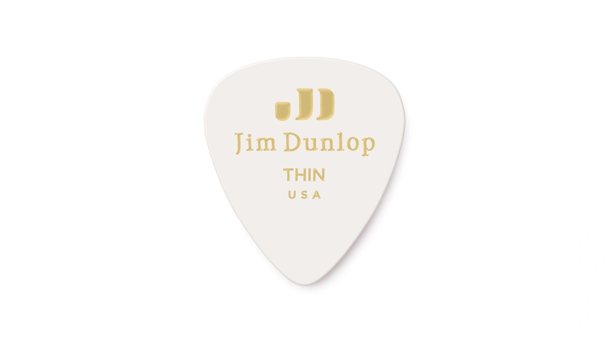 Jim Dunlop Celluloid White Pick Thin - 12 Pack