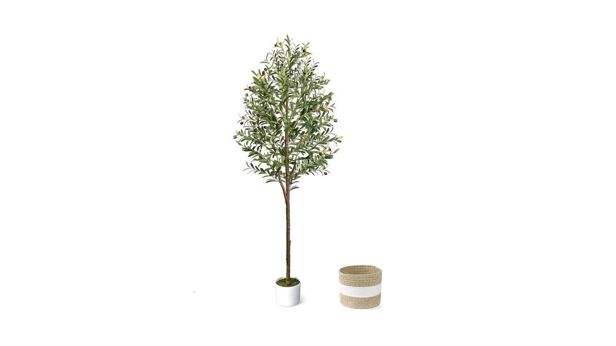 Lucealberi 6ft Artificial Olive Tree - Indoor Tall Faux Olive