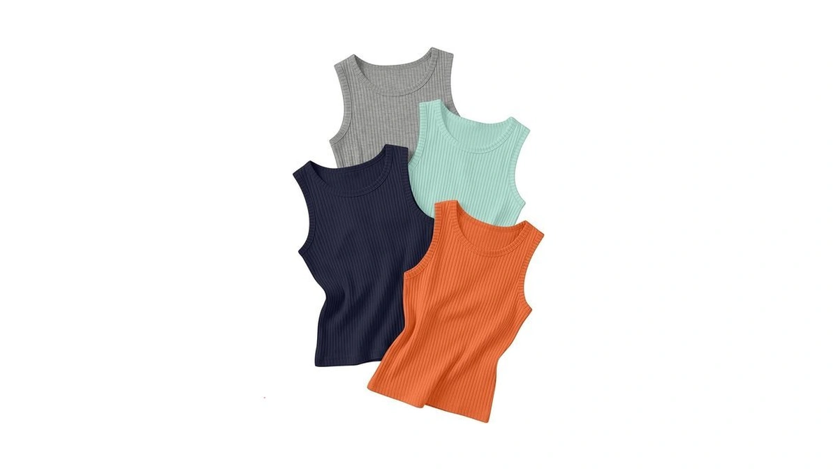 Oakgarden 4 Pack Boys' Tank Tops Kids Cotton Ribbed Sleeveless