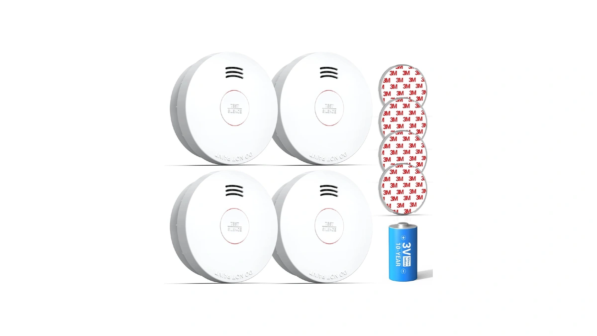 Siterwell Smoke Detector, Smoke Detector 10 Year Battery With Photoelectric