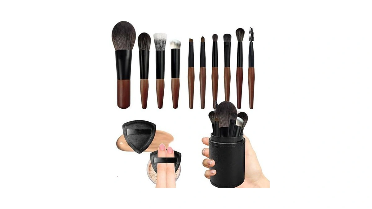 Travel Makeup Brush Set With Case, Mini Makeup Brushes Set