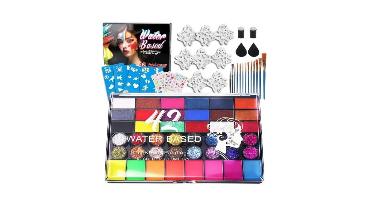 42 Color Face Painting Kit – Water Activated Facepaint Makeup