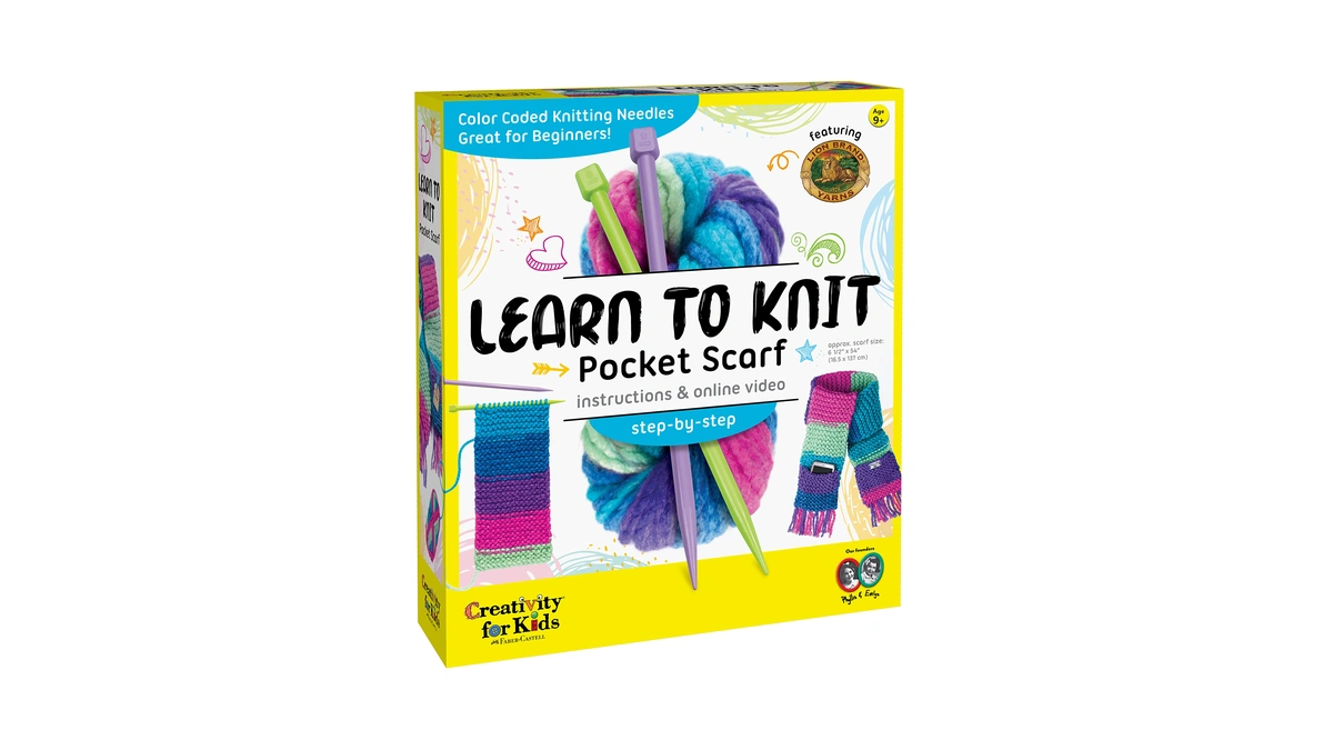 Creativity For Kids Learn To Knit Pocket Scarf - Diy