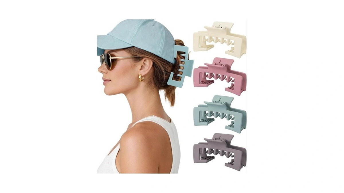 4 Pack Large Hair Clips For Women, 4.1 Inch Hat