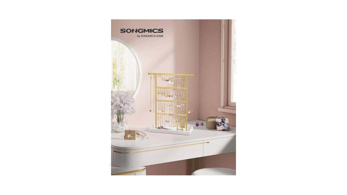 Songmics Jewelry Organizer, 4-tier Earring Holder Organizer Stand With Base