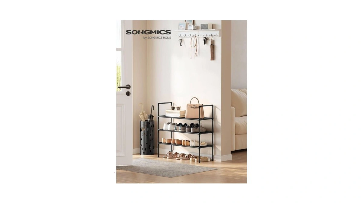 Songmics 3-tier Shoe Rack, Shoe Storage For Hallway Closet, Slim