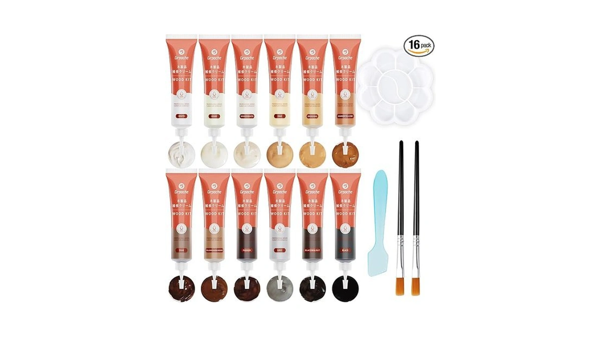 Wood Furniture Repair Kit, 12 Colors Wood Fillers Hardwood Laminate