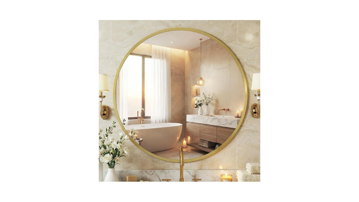 Newbulig 36 Inch Round Wall Mirror, Bathroom Mirrors For Over