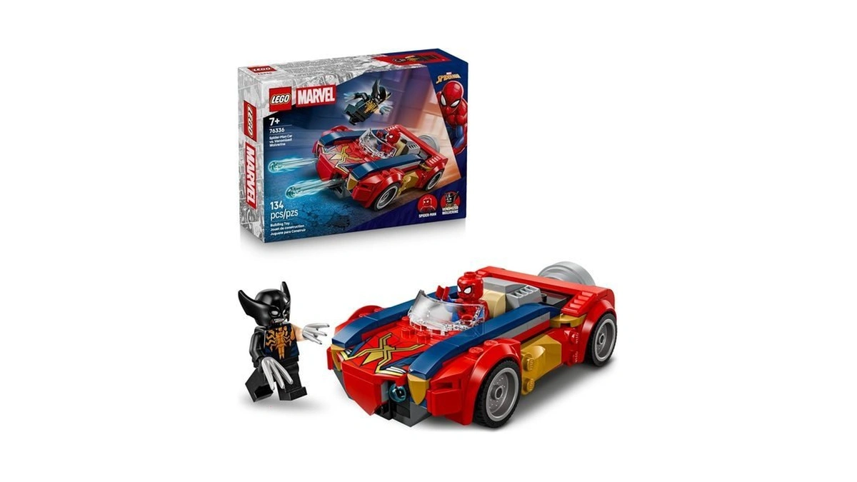 Lego Marvel Spider-man Car Vs. Venomized Wolverine Building Toy For