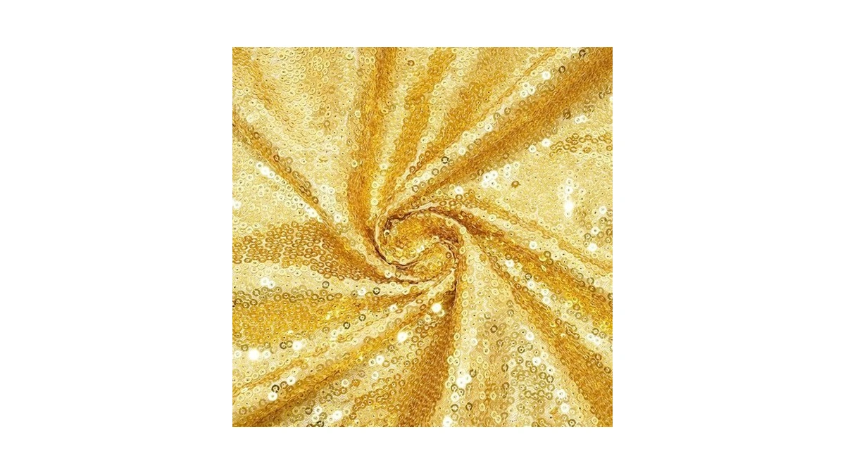 Eternal Beauty Gold Sequin Fabric By The Yard, 2 Yard