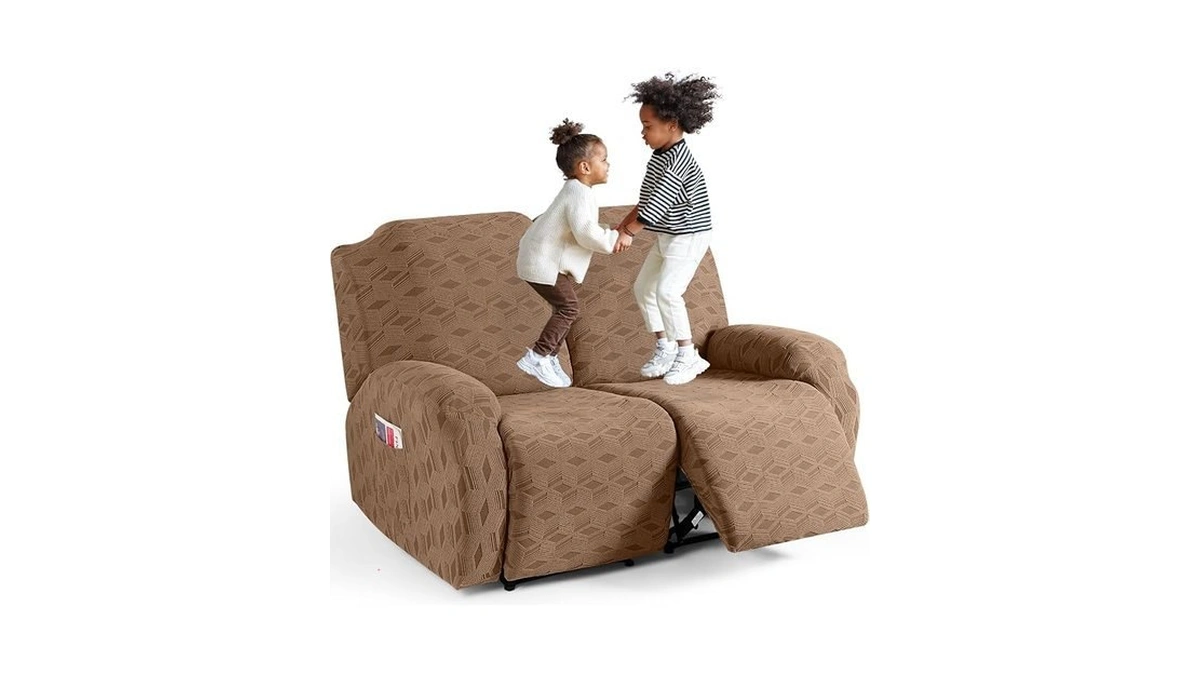 Taococo Recliner Loveseat Cover Oversized, Stretch Jacquard Reclining Loveseat Cover