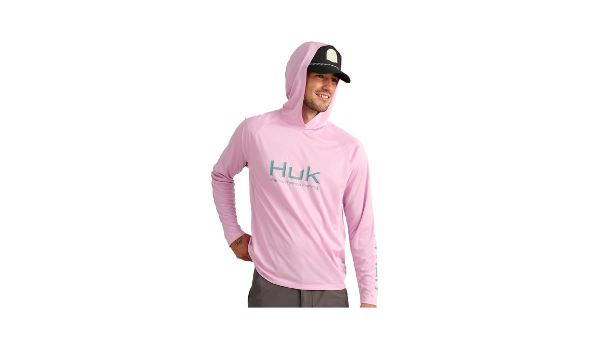 Huk Mens Pursuit Vented Long Sleeve Hoodie, Fishing Shirt With