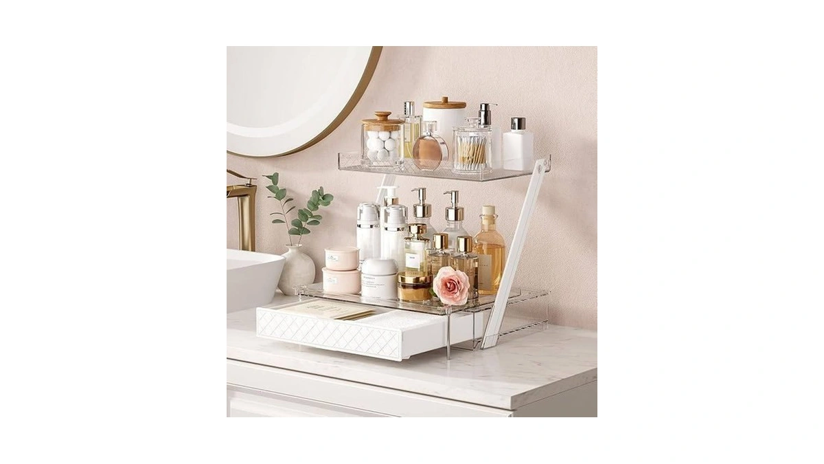 3-tier Bathroom Countertop Makeup Organizer - Big Make Up Storage