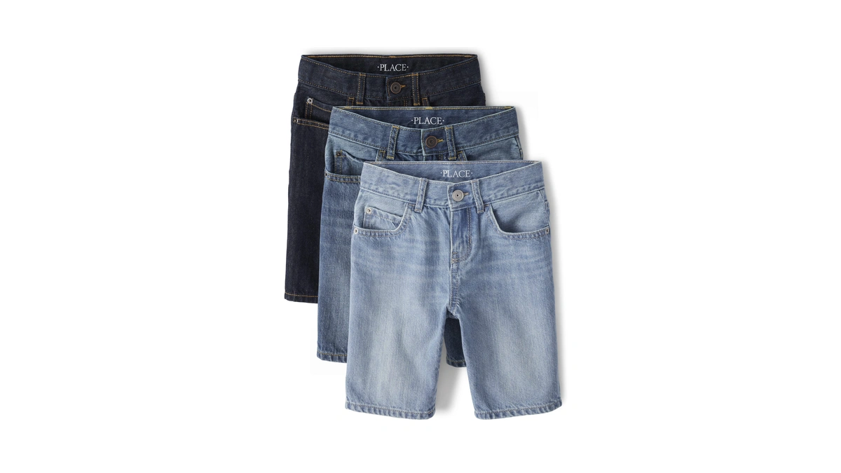 The Children's Place Boys' Denim Shorts, Blue/black/light Blue, 4,boys,denim Short