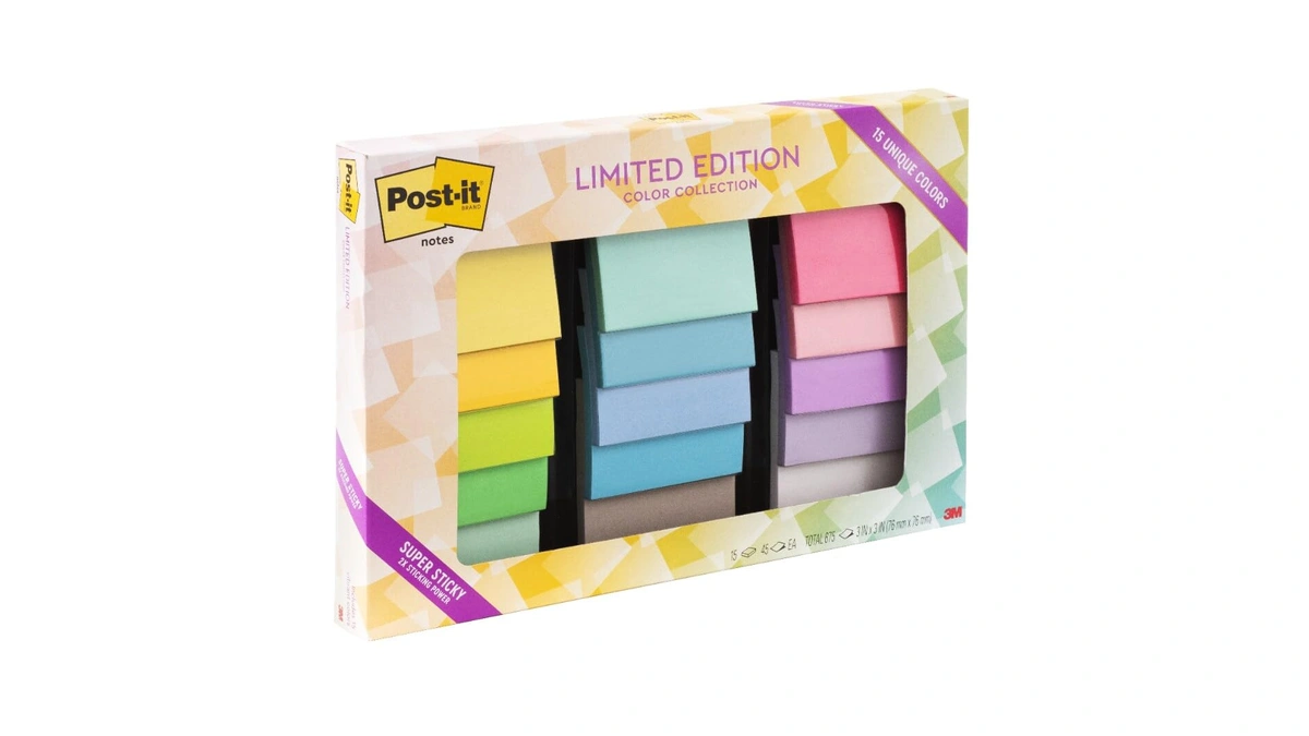 Post-it Super Sticky Notes, 3 X 3 In, Assorted Brights,