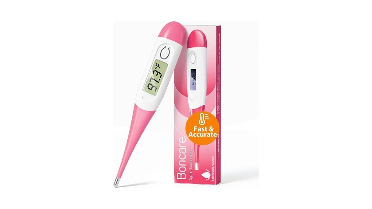 Boncare 10 Seconds Oral Thermometer For Adults And Kids, Pink