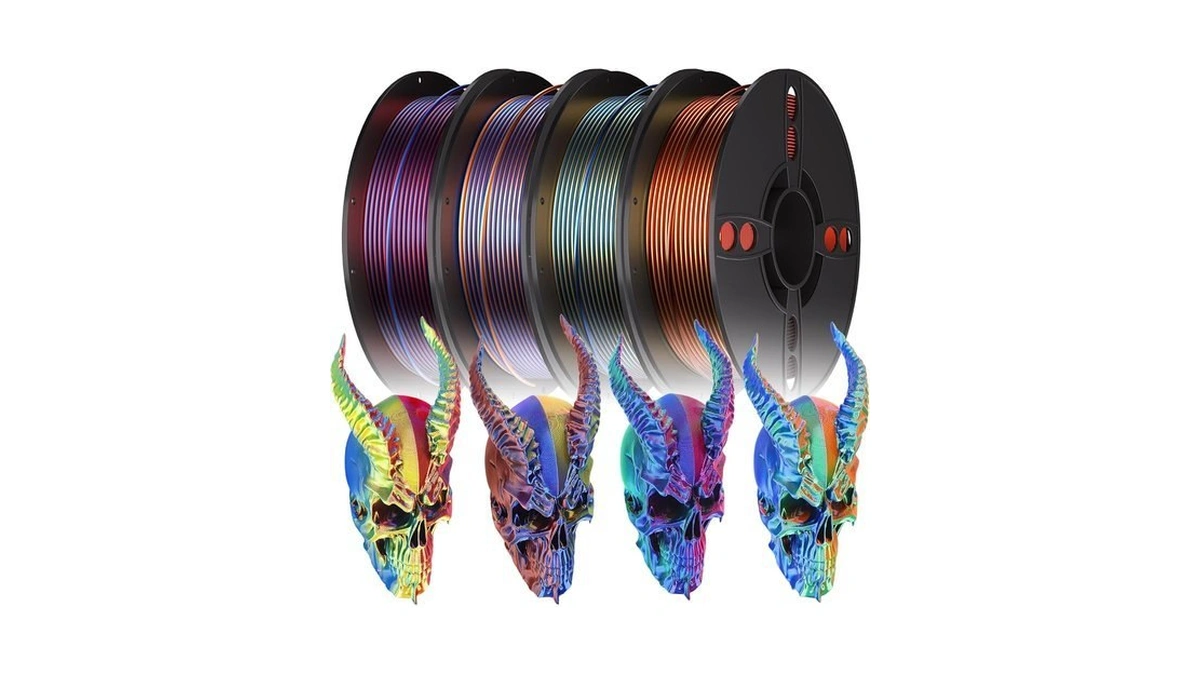 Semdon Pla Filament Bundle, 1.75mm Silk Pla Filament Tricolor Gradient