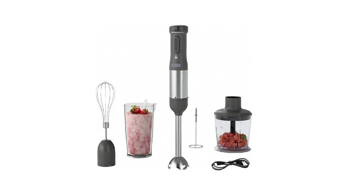 Whuto Cordless Immersion Hand Blender, 5-in-1 Variable Speed Blender Handheld,rechargeable