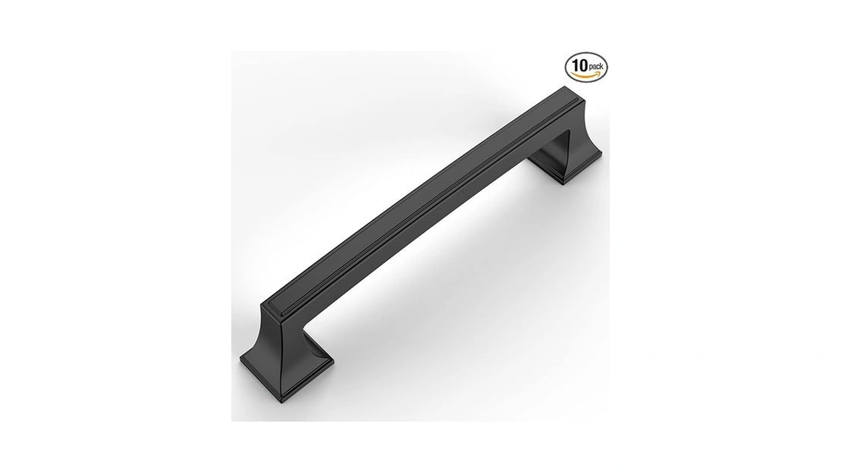 Amerdeco 10 Pack Matte Black Cabinet Pulls 5 Inch(128mm) Hole