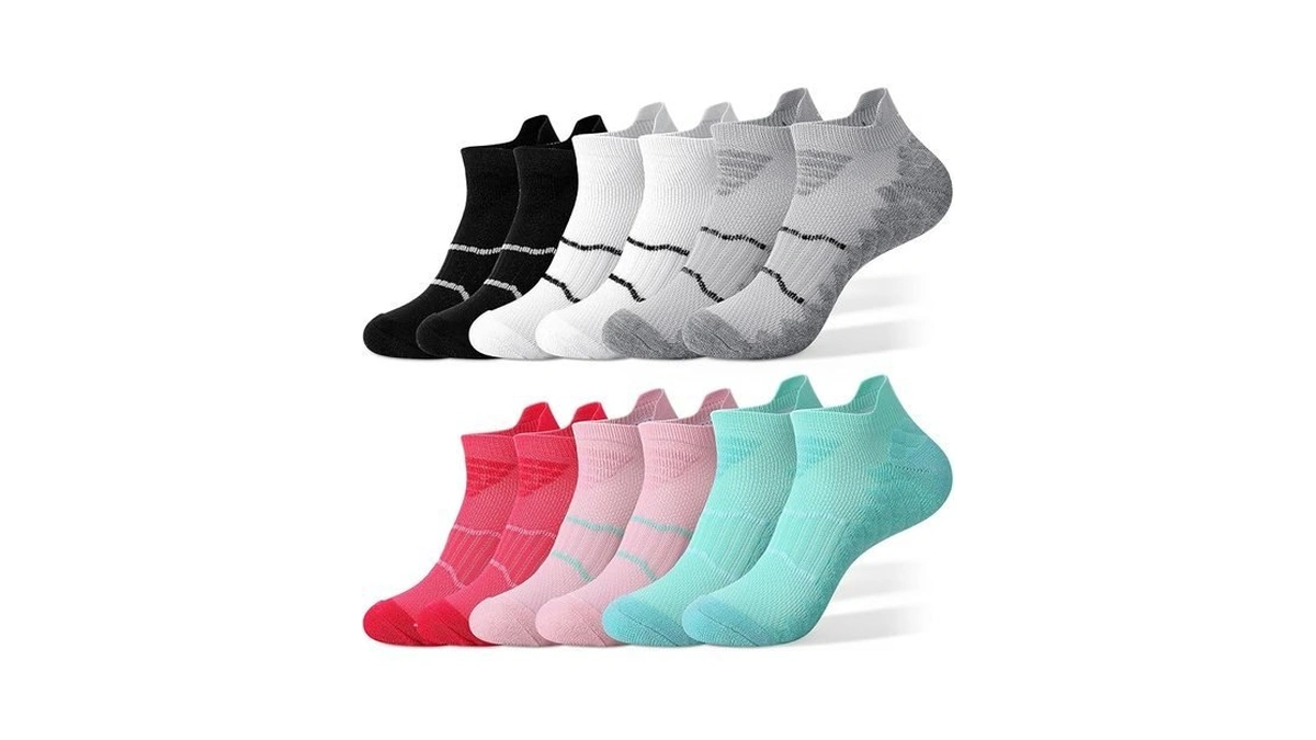 Scenicamp 6 Pairs Womens Athletic Ankle Socks, Cushioned Running Comfort