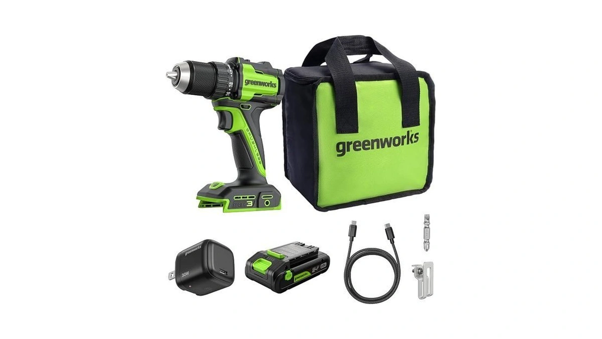 Greenworks 24v 1/2" Brushless Cordless Drill (400 In-lbs.), 2.0ah (12,000mah