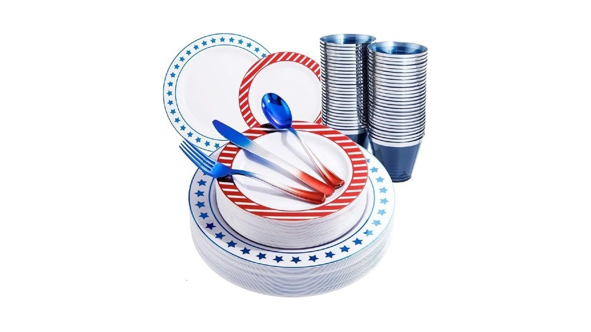 Liyh 180 Pcs 4th Of July Plates - Red White