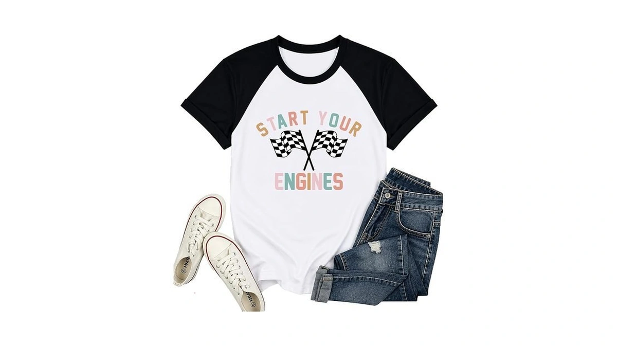 Ispick Start Your Engines Shirt For Women Racing Car Checkered