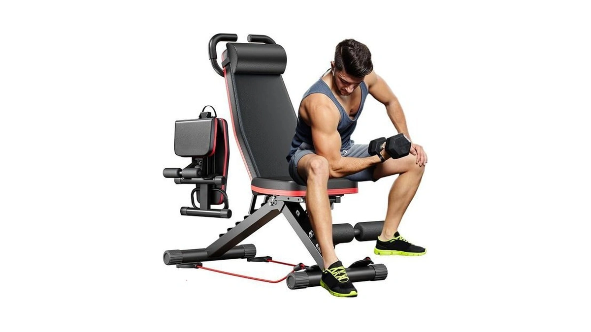 14-in-1 Adjustable Weight Bench,1000lbs Foldable Workout Bench,heavy Duty Multi-functional Gym