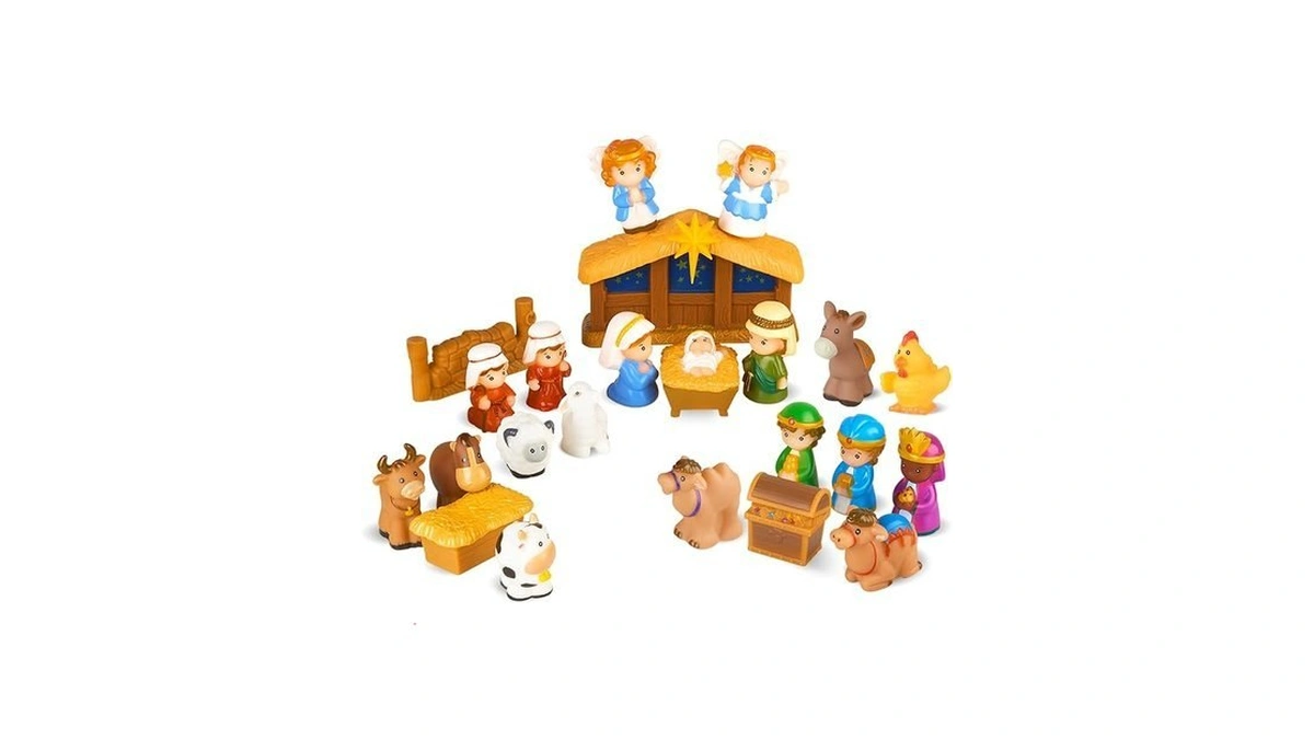 Hardwind 25pcs Nativity Set For Kids, Christmas Story Playset Figurine,