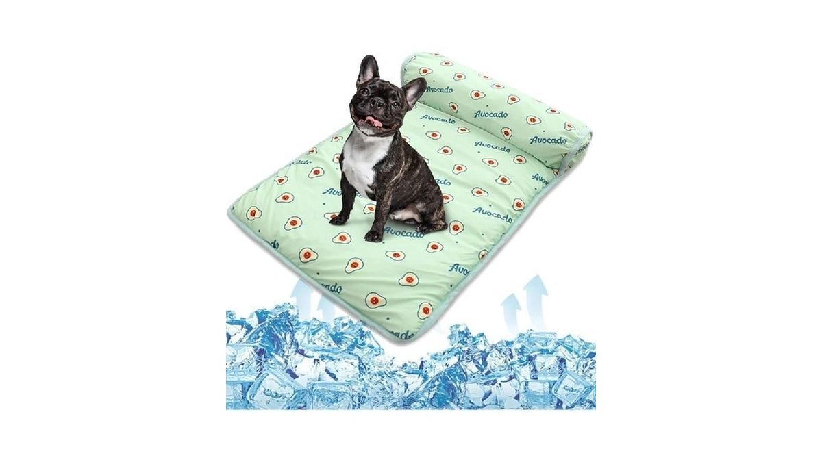 Pumyporeity Cooling Dog Bed, Pet Cooling Mat With Pillow, Ice