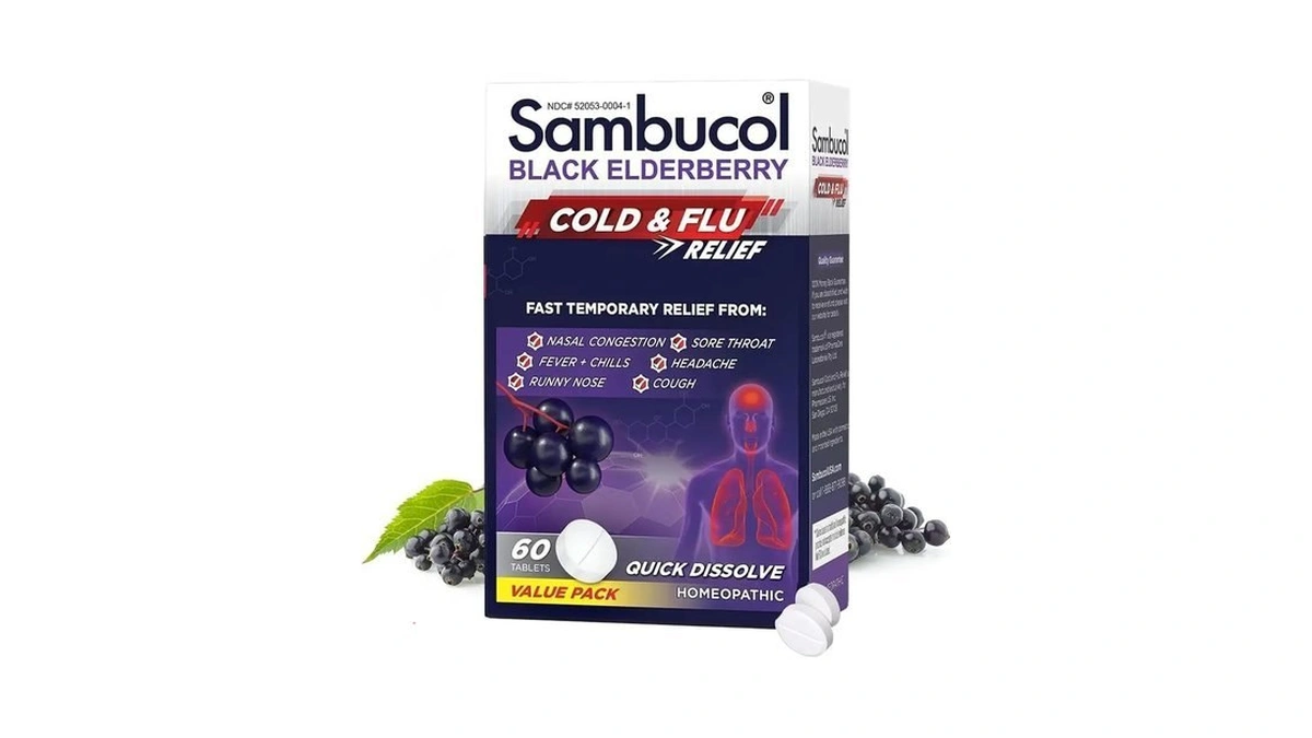 Sambucol Cold And Flu Relief Tablets - Homeopathic Black Elderberry