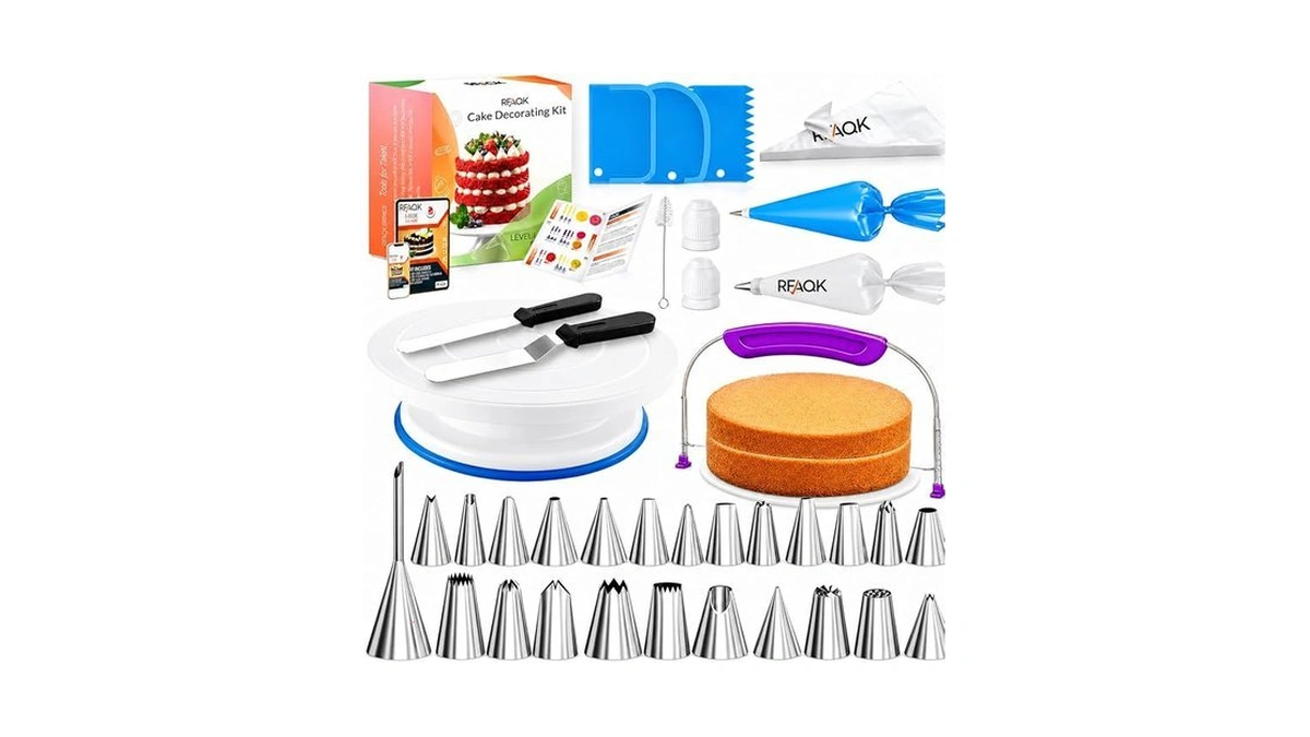 Rfaqk 90pcs Cake Decorating Kit For Beginners, Baking Supplies Includes