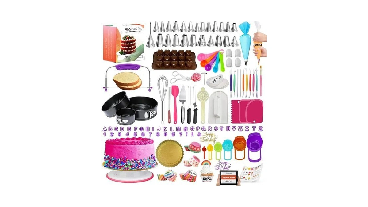 Rfaqk 700 Pcs Cake Decorating Kit With Baking Supplies Cake