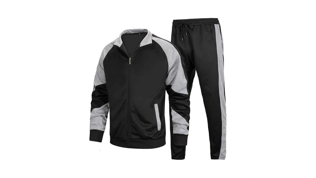 Hooteria Men's Track Suits Sets Long Sleeve Full-zip Sweatsuit Athletic