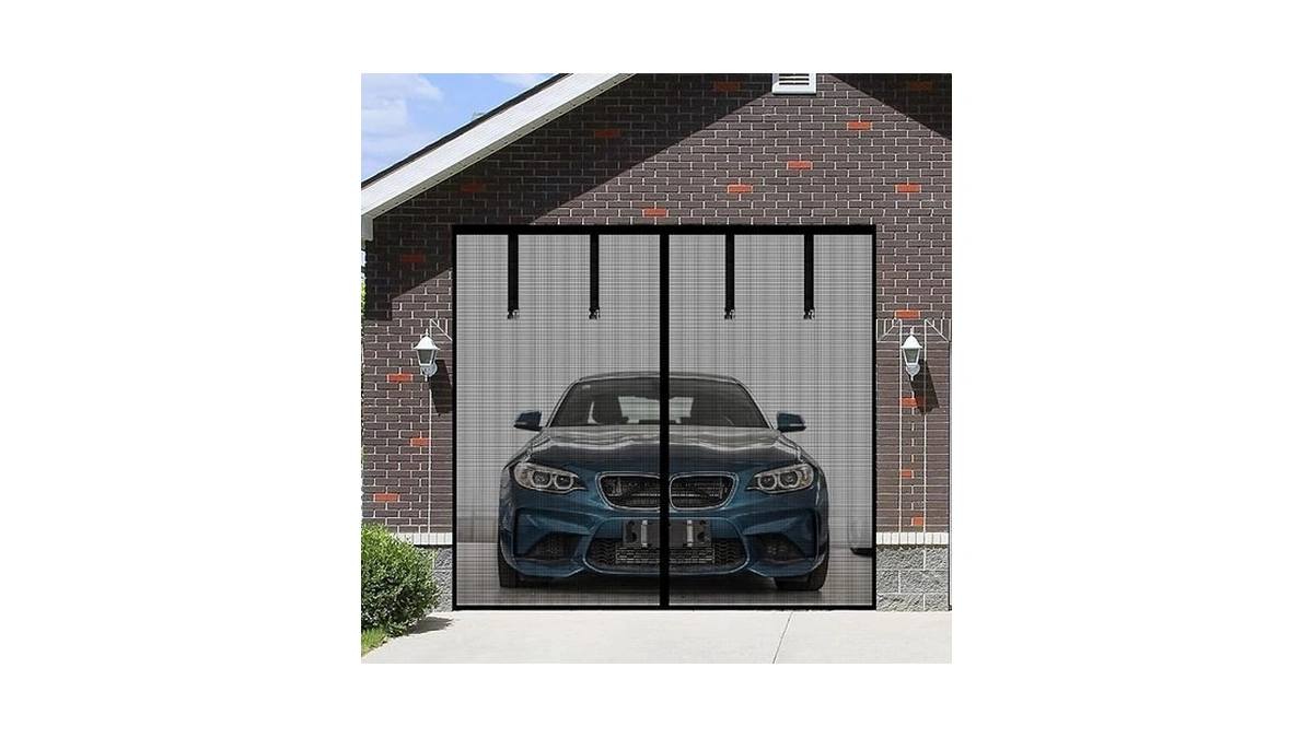 Magnetic Garage Screen Door For 1 Car Garage Doors 9x7ft-