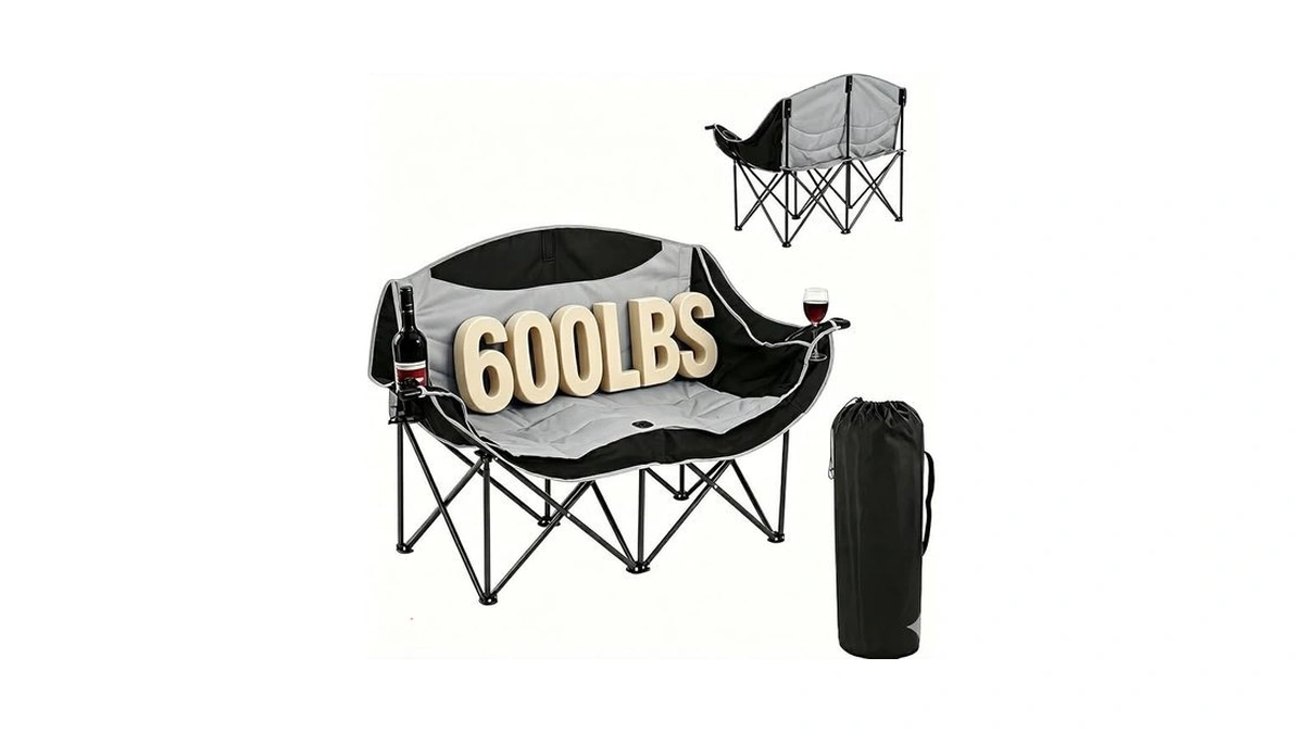 Double Camping Chair For Adults, Oversized Folding Camping Loveseat With