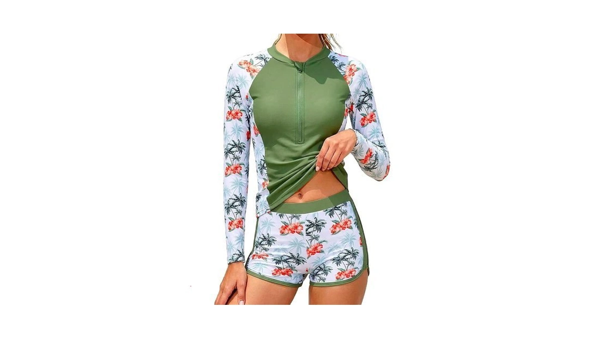 Dolxico Girls Rash Guard Swimsuits 2 Piece Long Sleeve Bathing
