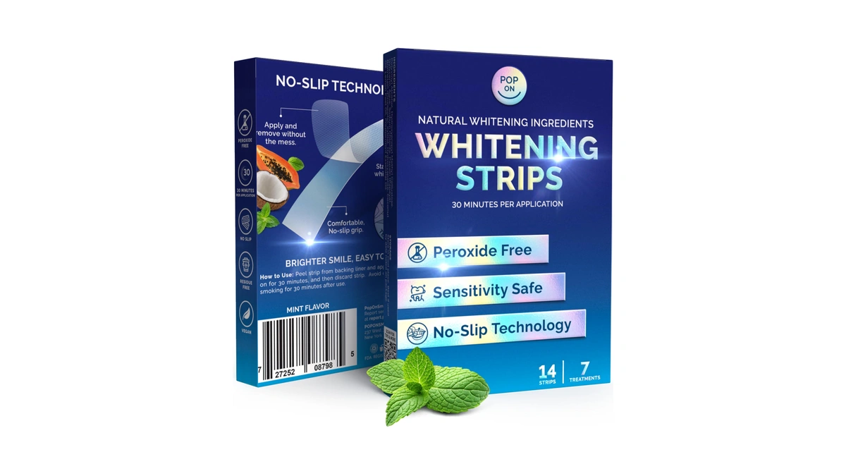 Teeth Whitening Strips For Sensitive Teeth & Gums, Mint β
