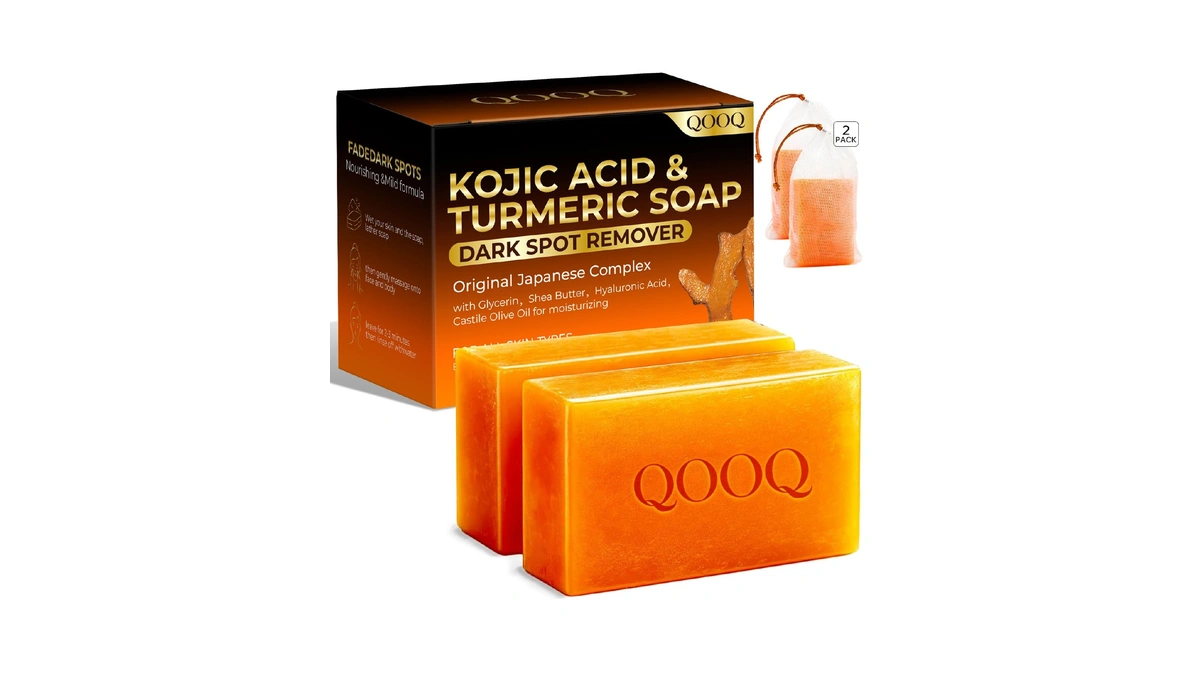 Qooq Turmeric Kojic Acid Soap For Dark Spots Remover β