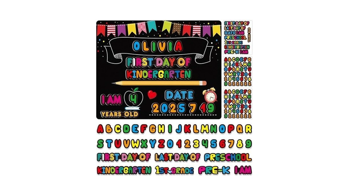 Petcee First Day Of School Sign With Diy Letters Stickers