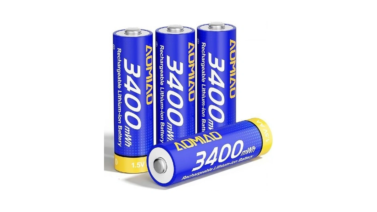 Abobobo 4 Pack Rechargeable Lithium Aa Batteries Li-ion Double A