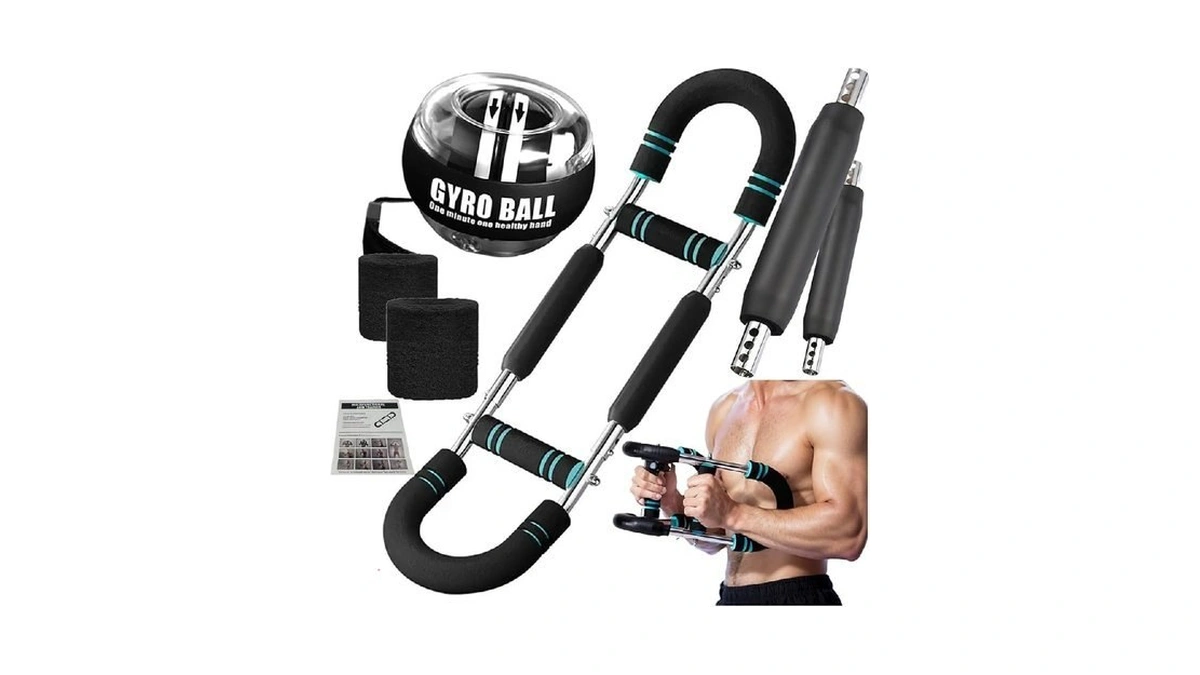 Jzoonpva Adjustable Twisted Arm Trainer 60-110 Gyro Ball- Chest Workout
