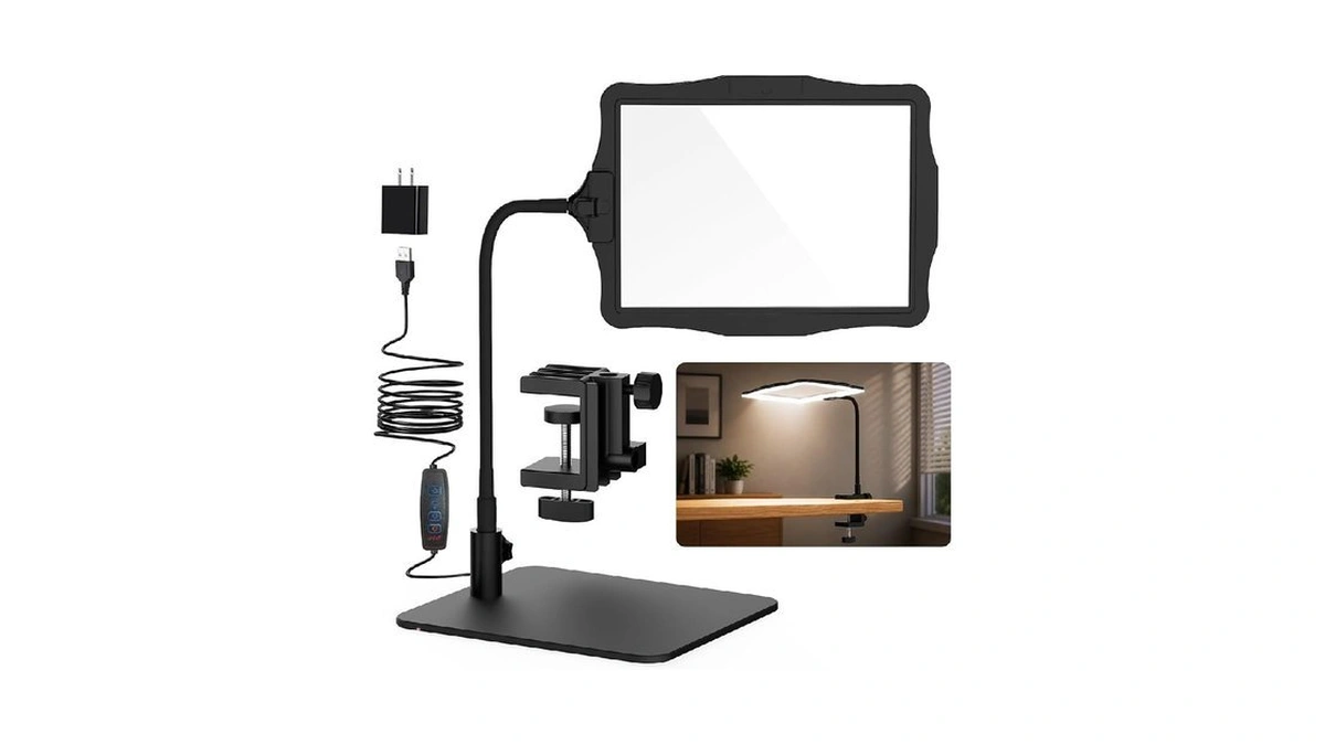 5x Full Page Magnifying Glass With Light And Stand For