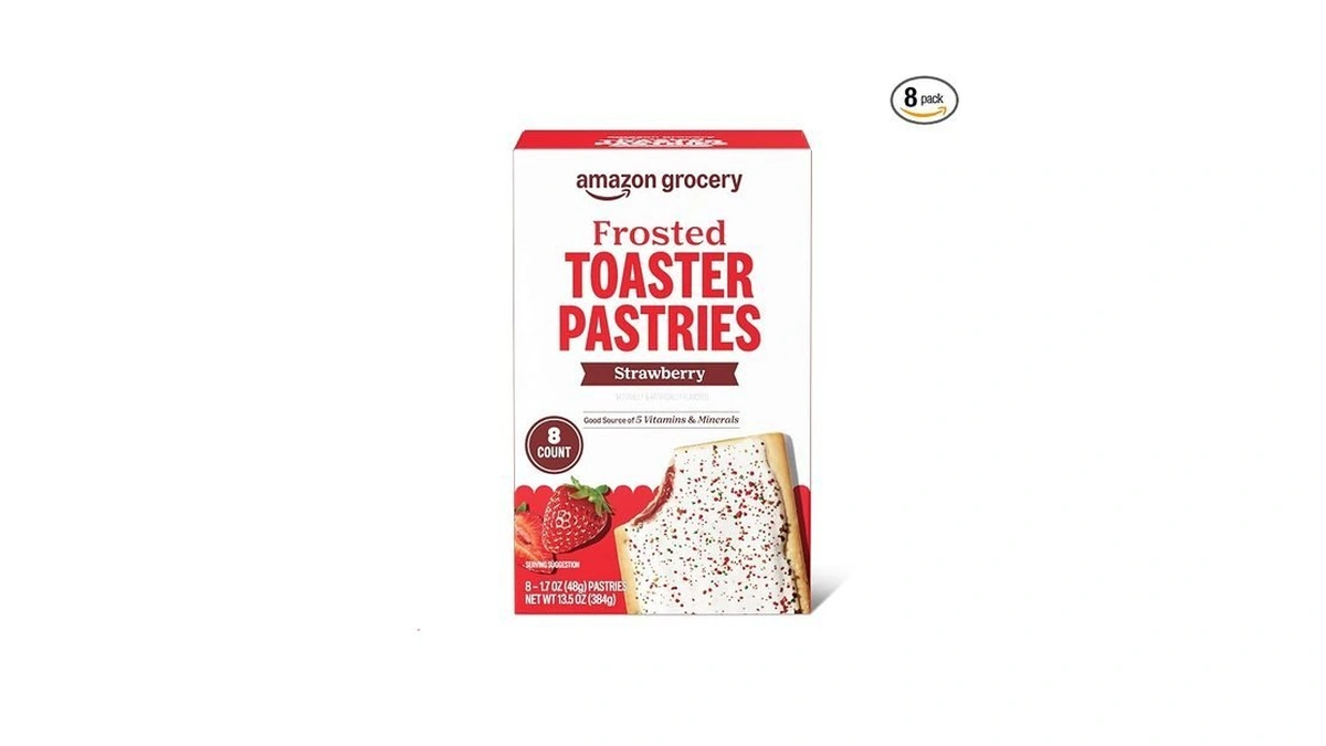 Amazon Grocery, Frosted Toaster Pastries, Strawberry, 13.5 Oz, 8 Ct